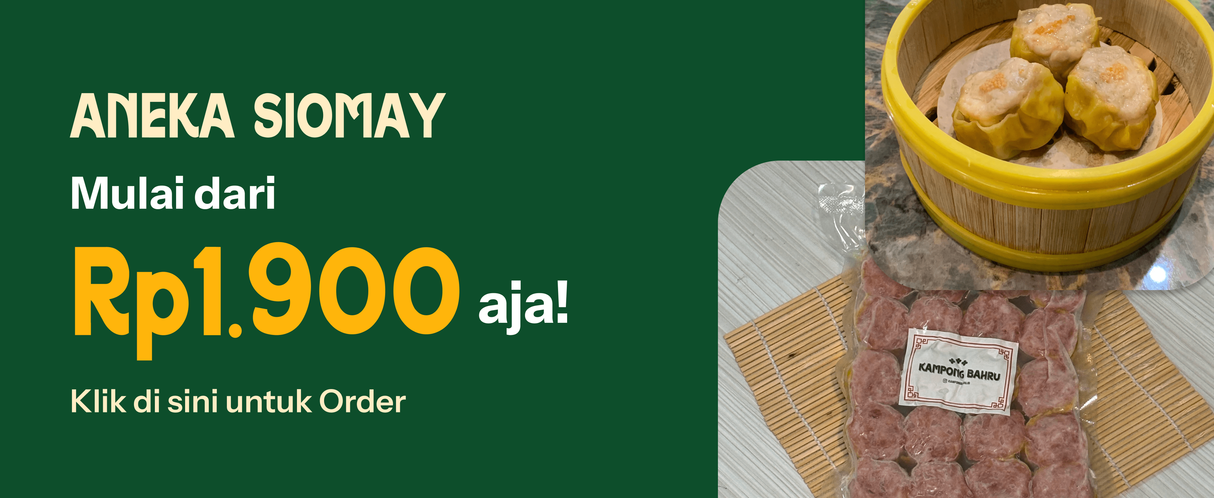 Aneka Dimsum Siomay mulai dari Rp1.900 aja. Order sekarang!