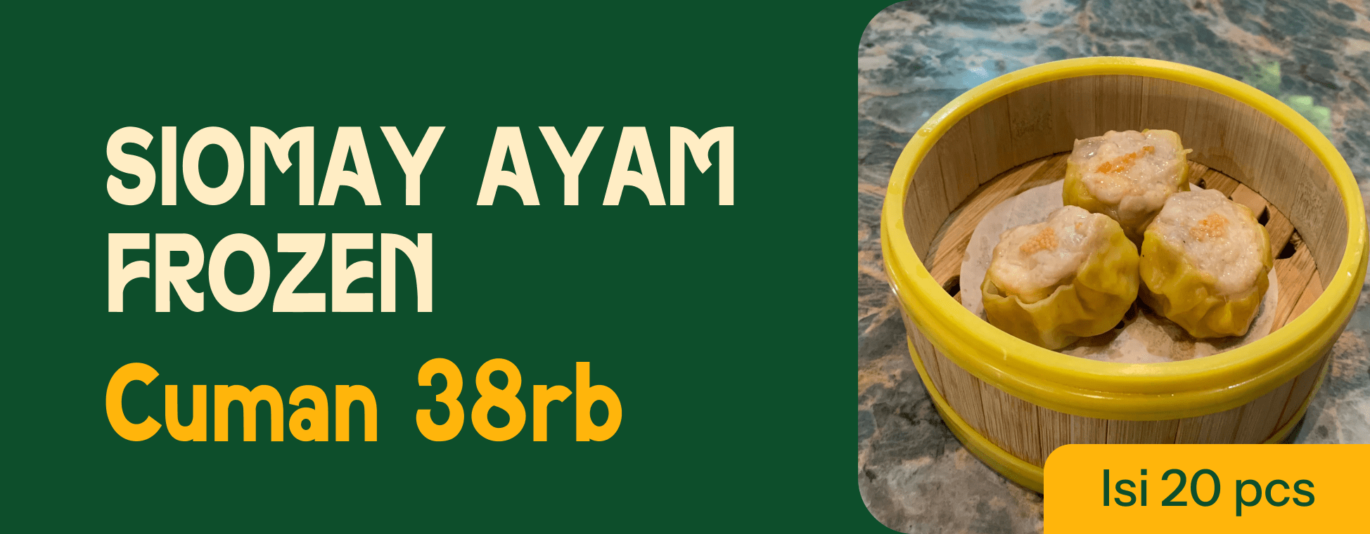 Siomay Ayam Frozen hanya 38rb / pax. Satu pax isi 20 pcs.